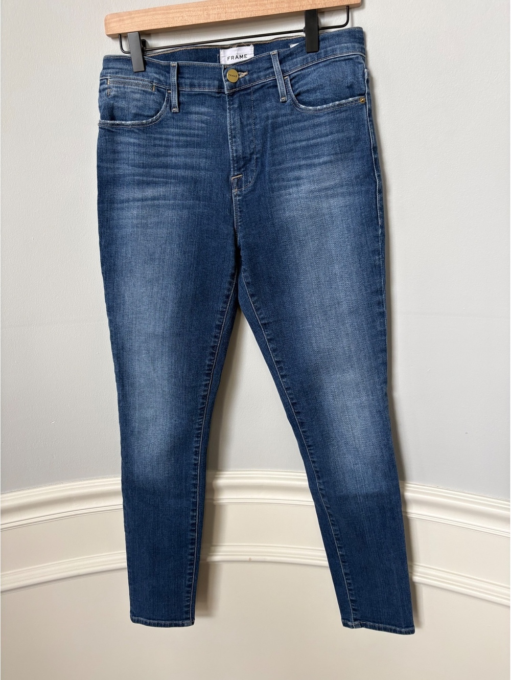 FRAME Le High Skinny Jeans Size 29 Woodbridge Wash Stretch Denim